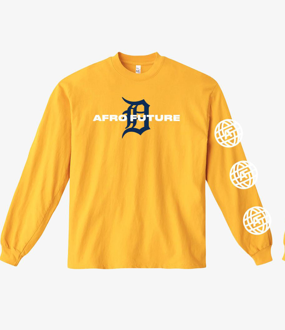 Yellow I Love AfroFuture Long Sleeve-blue