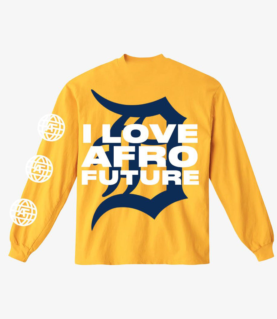 Yellow I Love AfroFuture Long Sleeve-red